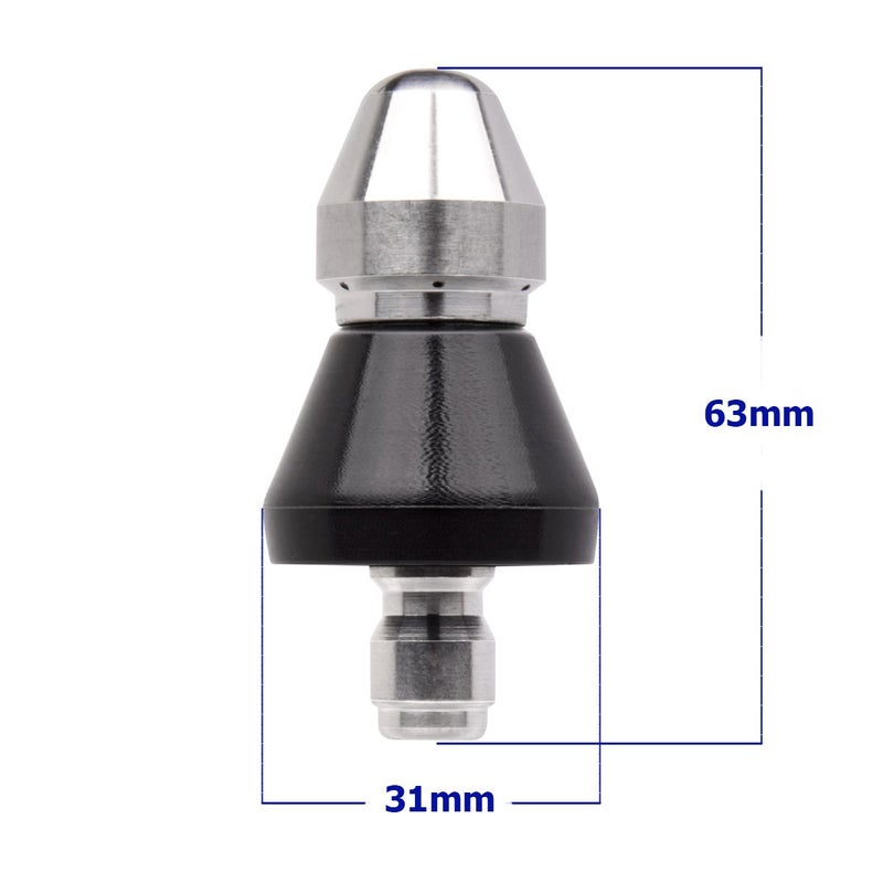 CREEXEON SN-007 Pressure Washer Sewer Jetter Nozzle,Drain Cleaning Water Jetter,5000 PSI 1/4'' Quick Disconnect Plug - Image 4